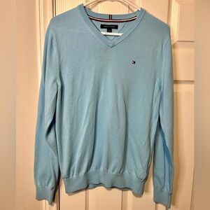 Tommy Hilfiger Men's Sky Blue V-Neck Sweater